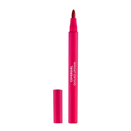 COVERGIRL Outlast, 50 Heat Wave, Lipstain, Smooth Application, Precise Pen-Like Tip, Transfer-Proof, Satin Stained Finish, Vegan Formula, 0.06oz