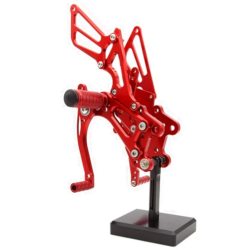 Krace Motorcycle Rearsets Footpeg Foot Pegs Footrest Brake Shift Pedals Aluminum Fit For Honda CBR600RR 2003-2006 Red