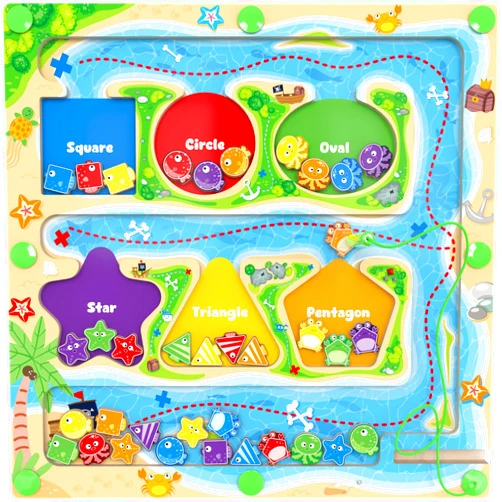 MTYOKILN Magnetic Color & Shape Maze - Montessori Toys for 3 4 5 Year Old, Color and Shape Sorting Toys, Montessori Toys for Kids Boys Girls Gifts Ages 3+，Preschool Learning Activities