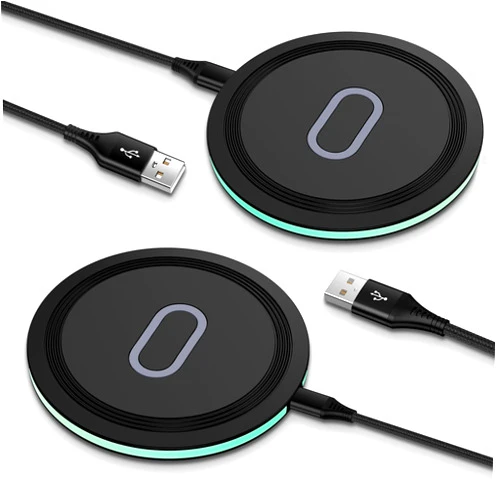 JoHouer Samsung Fast Wireless Charger Pad, 2 Pack 15W Wireless Charging Pad Fast Charging Station for Samsung Galaxy S24 S23 FE S23 S22 S21 Note 20,iPhone 15 14 13 12 Pro Max,Google Pixel 9 8a 8Pro 7a 7Pro 6