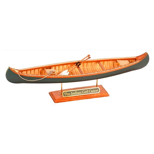 Artesanía Latina Wooden Ship Model Kit – American Canoe, The Indian Girl Canoe - Model 19000, Scale 1:16 - Models to Assemble - Beginner Level