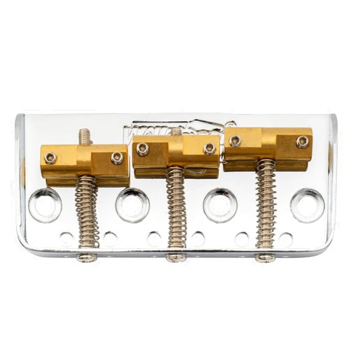 Wilkinson WTBS Short Telecaster Bridge Brass Compensated 3-Saddles for Humbucker Tele Style or Vintage Electric Guitar, Chrome