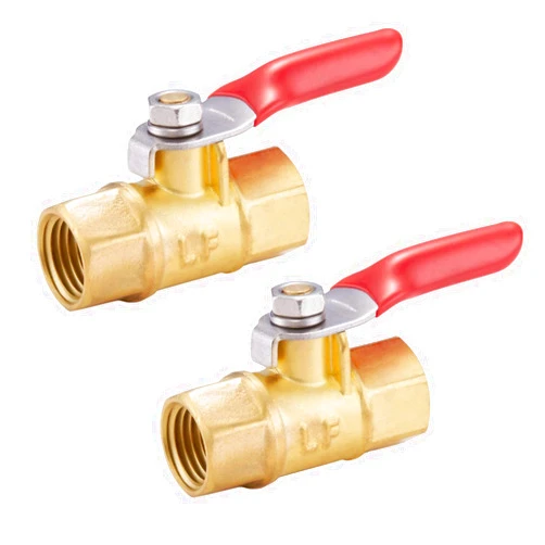 Minimprover Brass 2 PCS Inline Mini Ball Valve Shut Off Switch, 1/4