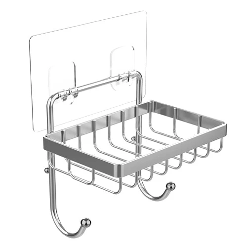 ODesign Soap Dish Sponge Holder with Hook for Bathroom Shower Kitchen Wall Mounted Rustproof Stainless Steel