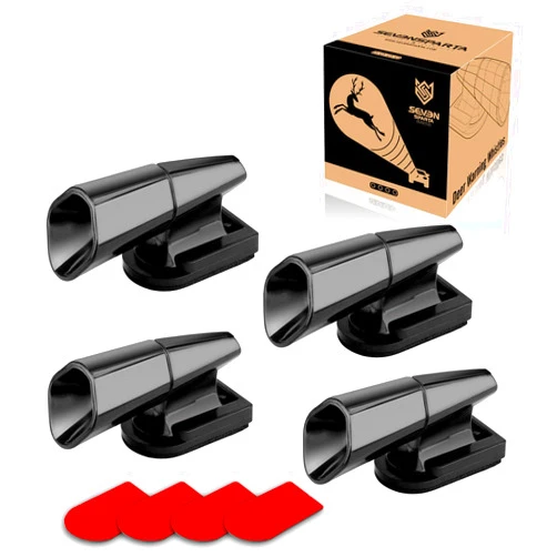 Seven Sparta 4 Pcs Deer Whistles Deer Warning Devices with Waterproof Adhesive Tapes for Car/Truck/Vehicle/Motorcycle(4)