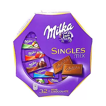 Milka Singles Mix Assorted Mini Alpine Milk Chocolate Bars 138g / 5oz