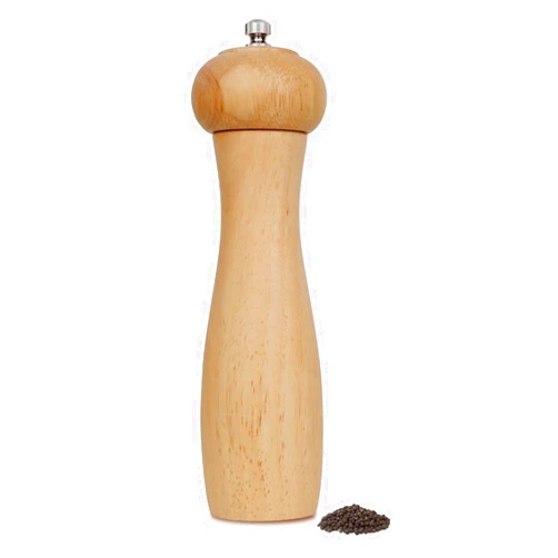 ManGotree Wooden Pepper Grinder, Adjustable Coarseness Pepper Mill, Refillable Manual Salt Grinder, Oak Wood Pepper Grinder Mill for Kitchen, 8 Inch (Natural)