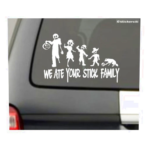 BERRYZILLA WE ATE YOUR STICK FAMILY Decal Zombies Window Personalized Custom Funny Vinyl Decal