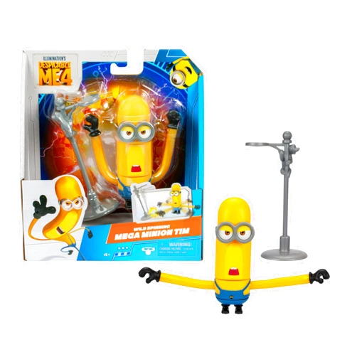 Despicable Me Minions Despicable ME 4 Wild Spinning Mega Tim Action Figure | Press Down On Tim's Head for Some Wild Spinning Knock-Down Power | Collect All 5 | All Different Play Feature and Accessories