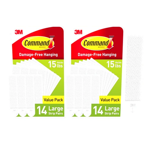 Command 15 lb Large Picture Hanging Strips 28 Pairs (56 Strips), Damage-Free Hanging Picture Hangers, No Tools Wall Hanger for Home Decor, White Adhesive