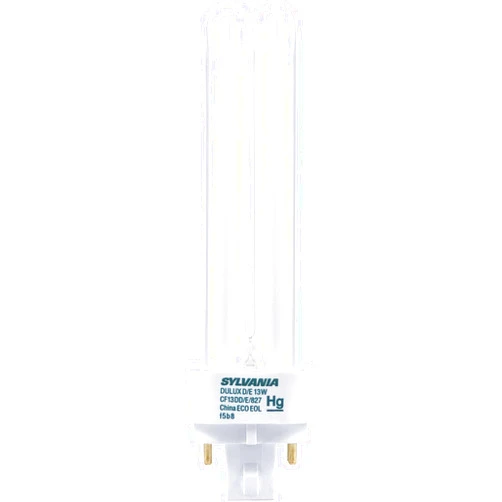 LEDVANCE SYLVANIA Ecologic DULUX Double Compact Fluorescent Lamp with 4-Pin Base, 13W, 2700K, 82 CRI, For Electronic and Dimming Ballasts, Frosted, White (20682)