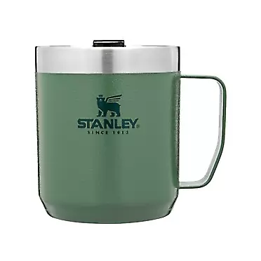 Stanley Legendary Camp Mug, 12oz, Stainless Steel Vacuum Insulated Coffee Mug with Drink-Thru Lid Hammertone Green 12 oz