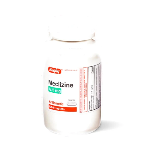 RUGBY LABORATORIES Rugby Meclizine 12.5 mg Antiemetic Caplets for Symptoms Related to Motion Sickness– Travel and Cruise Essentials, 1000 Caplets