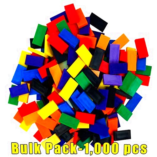 Bulk Dominoes Plastic Pro-Domino Classic Mix 1000pcs | Dominoes Set, STEM STEAM Small Toys, Family Games for Kids, Kids Toys and Games
