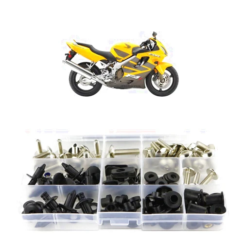 Xitomer Complete Fairing Bolts, Fit for CBR600 F4 F4I 1999 2000 2001 2002 2003 2004 2005 2006 2007, Full Set Bodywork Screws/Fastenings/Mounting Kits (Silver)