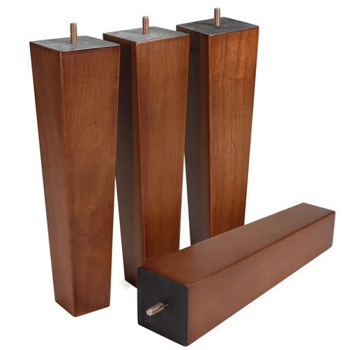 WEKIS Solid Wooden Furniture Legs 12 Inch, Natural Wood Mid Century Brown Square Legs Furniture Replacements Feet for Couch Legs, Sofa Legs, Cabinet Legs, Bench Legs, Bed Legs, Set of 4