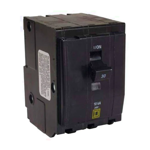 Square D QO340 Miniature Circuit Breaker, 240 VAC, 40 A, 10 kA Interrupt, 3 Poles, Thermal Magnetic Trip