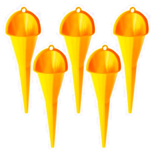 Ousyaah Kovake Plastic Funnel (5-Pack), Spill Saver Multi-Purpose Funnel, QuickFill Funnel, Suitable for Filling Bottles, Transferring Oils, Liquid and Fluid (Yellow)