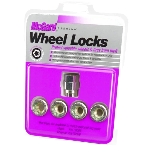 MCGARD 24012 Cone Seat - Under Hub Cap Wheel Locks (M12 x 1.5 Thread Size) - Set of 4, Silver