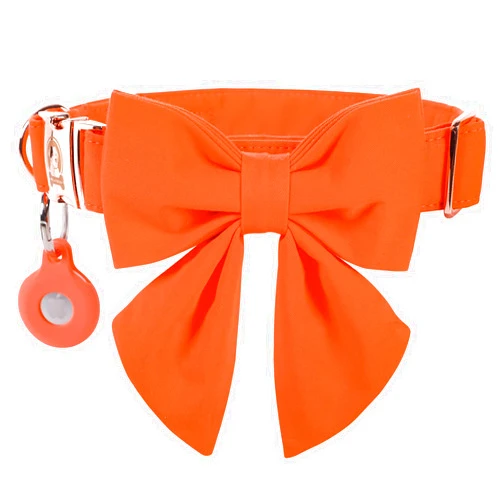 MR.CHUBBYFACE MR. CHUBBYFACE Dog Collar with Bow Adjustable Girl Boy Dog Collar Sailor Bow Tie Cute Airtag Dog Collar for Small Medium Large Dogs