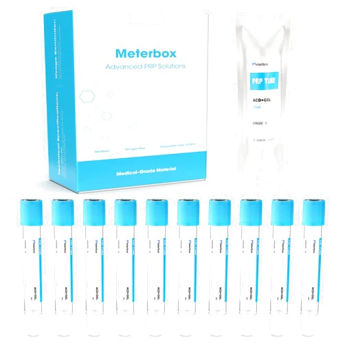 Meterbox 10ml PRP Tubes for PRP Systerm, ACD and Gel Glass Tube, Individually Wrapped Box of 10