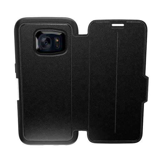 OtterBox Strada Series Leather Wallet Case for Samsung Galaxy S7 - Non-Retail Packaging - (Onyx)