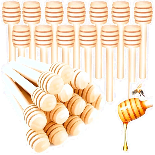 Gloriec 40 Pcs Honey Dipper Sticks - Wooden Honey Dipper- 3 Inch Mini Wooden Honeycomb Sticks, Honey Stirrer Stick For Honey Jar Dispense Drizzle Honey and Wedding Party Favors Gift