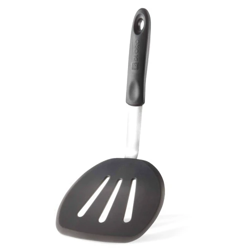 Di Oro Living DI ORO Pancake Spatula - Silicone Pancake Turner 600°F Heat-Resistant Nonstick Cookware Safe - BPA Free Extra Wide Spatula Flipper for Eggs & Omelets - Slotted Kitchen Turner for Cooking (Black)