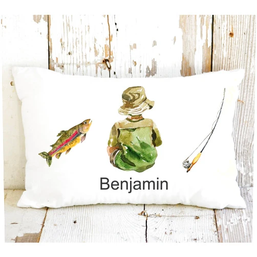 Springcos Personalized Fishing Pillow Boys Room Pillow Case