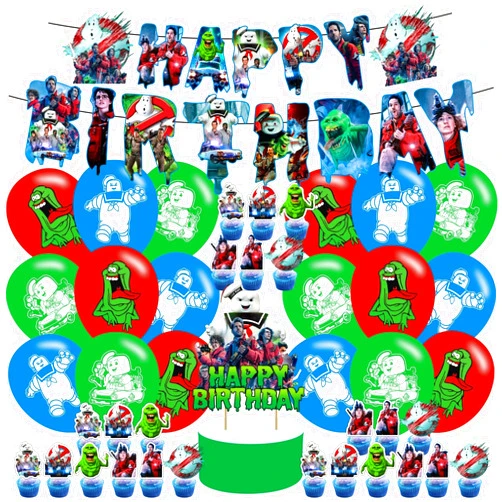 Generic Ghost Party Decorations, Birthday Party Supplies - Ghost Movie, Includes Banner, Cake Topper, 24 Cupcake Toppers, 18 Balloons