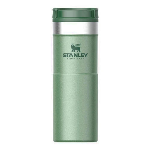 Stanley NeverLeak Travel Mug .47L / 16OZ Hammertone Green – Leakproof - Tumbler for Coffee, Tea & Water - BPA FREE - Stainless-Steel Thermo Cup - Rotating lid covers drink - Dishwasher Safe 0.47 L Hammertone Green