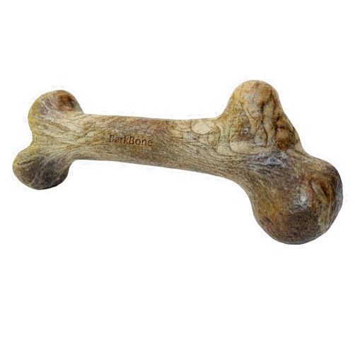 Pet Qwerks Dinosaur BarkBone - Nylon Dog Bone for Aggressive Chewers - Bacon Flavor - 9.75