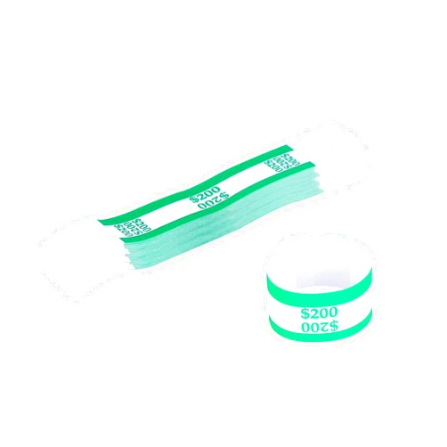 NUCOUN Currency Band Bundles,Self-Adhesive,Money Bands for Cash,Bills Currency Straps,Organizer Dollar,$200 Green Pack of 150