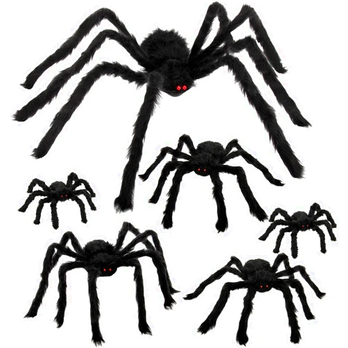 Colovis 6 Pcs Halloween Spider Decorations, Realistic Large Scary Spider Decoration for Home Giant Spiders Props for Indoor Outdoor Party Decorations
