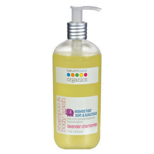 Nature's Baby Organics Shampoo & Body Wash, Lavender Chamomile, 16 oz | Babies, Kids, & Adults! Moisturizing, Soft, Gentle, Rich, Hypoallergenic | No Harsh Chemicals, Parabens, SLS, Glutens