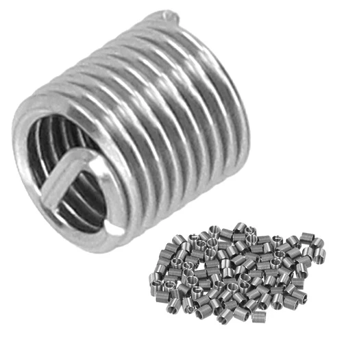 Hyuduo 100 PCS Thread Repair Insert, M6 x 1 Helicoil Metric Thread Sleeves, Stainless Steel Wire Thread Sheaths with Different Length to Choose for Thread Repair(12mm)