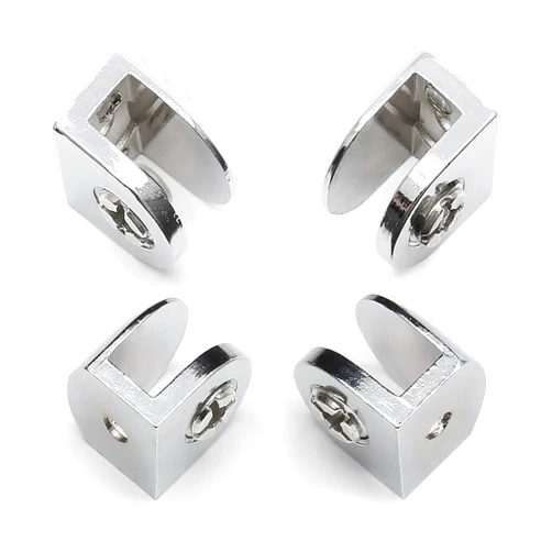 Litoexpe 4Pcs Adjustable Glass Clamp, Shower Glass Shelf Brackets Holder Heavy Duty Glass Clips, Mirror Glass Support for 6-8mm Glass, Acrylic Wood