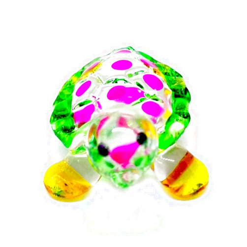 POJPANAPUT Turtle Glass Figurines Collectibles Hand Blown Art Animals Decor Sculpture Desk Table Ornament (Turtle No.7)