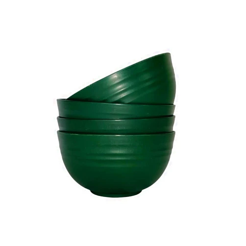 Irida Naturals Reusable Rice Bowl Wheat Straw Bowls BPA Free Plastic Alternative Set of 4 Dessert,Icecream,Ramen Noodlesoup Bowl|27 oz Unbreakable Microwave & Dishwasher Safe Stack Bowl|Forest Green