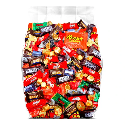 Yummy Chew Hershey Assorted Chocolate Candy Variety Pack - 2 lb. Bulk Candy Mix - Chocolate Candy Individually Wrapped - Hershey Miniatures Assortment - Hershey Kisses, KitKat, Rolo, Heath Bars, and More - 2 Pounds