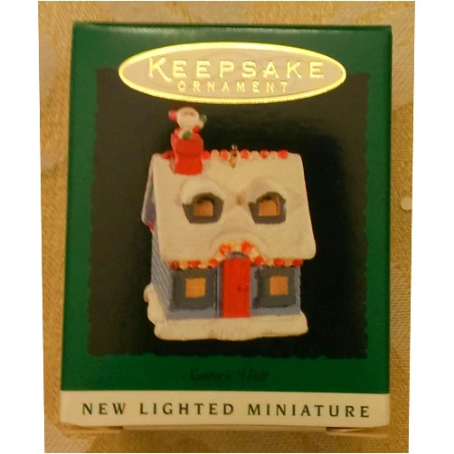 Hallmark 1995 1st in Series Lighted Keepsake Miniature Ornament Light Santa's Visit
