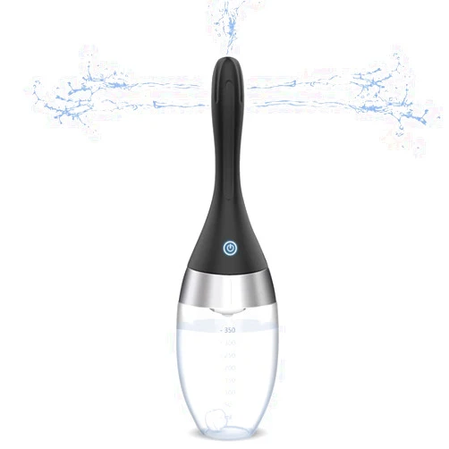 Adorime Automatic Electric Enema Bulb with 3 Speeds, Adorime Rechargeable Anti Back-Flow Enema Douche for Men Women Colon Cleansing, Silicone Douche Cleaner Enema Kit Douche Bottles 12oz
