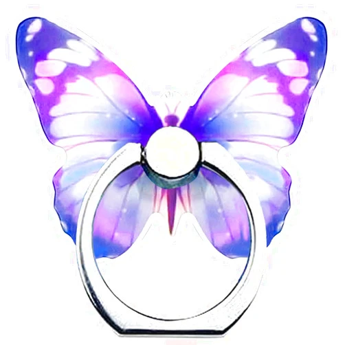 Kinizuxi Cell Phone Ring Holder Stand, Cute Butterfly Phone Ring Grip Holder 360° Rotation Finger Kickstand Compatible with All Smartphones Tablet(1Pack Purple)