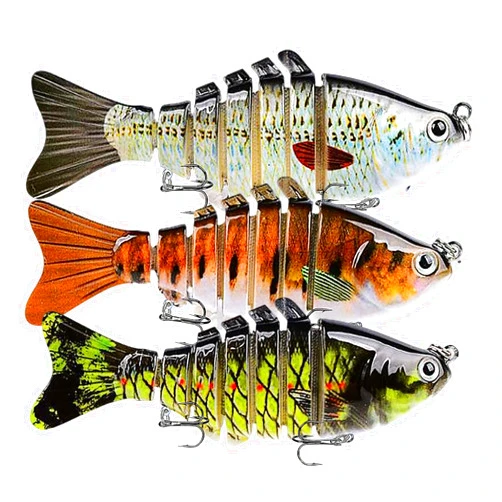 Keenjorika Fishing Lures Multi Jointed Fish Fishing Kits Slow Sinking Lifelike Swimbait Freshwater and Saltwater Crankbaits for Bass Trout Bass Lures