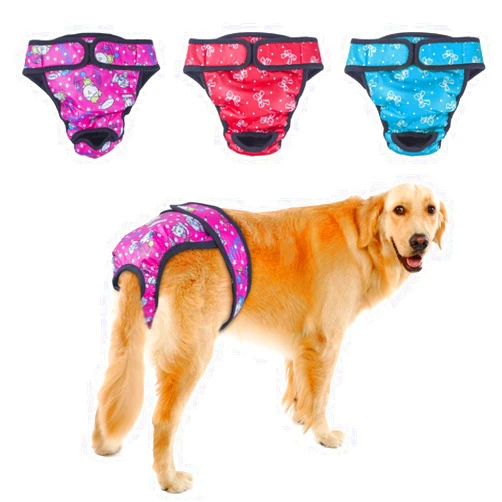 PETBABA Female Dog Diapers, 3 Pcs Period Pants, Reusable Washable Cover Up Panties, Adjustable Nappies Suitable Medium to Large Women in Heat Season in XL