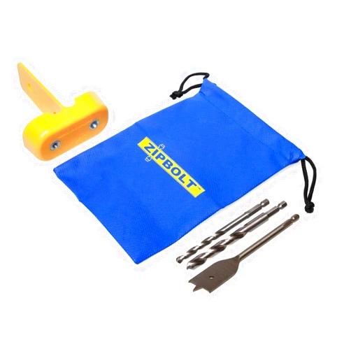 Zipbolt 40.260 Railbolt Drill Guide for Staircase Handrails with 1/4 in and 3/8 in Drill Bits and 1 in Spade Bit