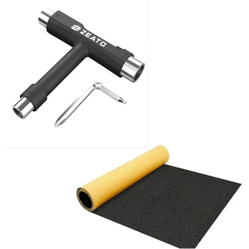Zeato Skatboard T Tool and Grip Tape Sheet