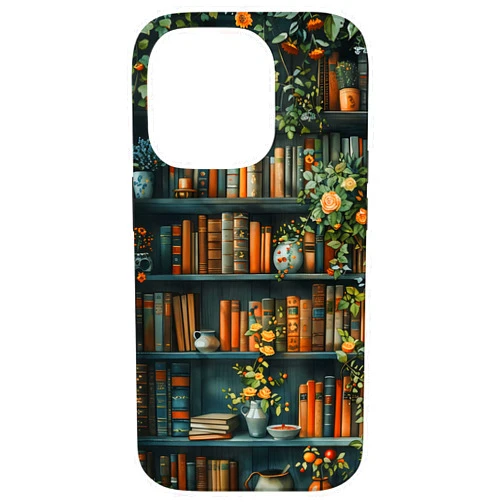 Books Coffee and Flowers Vintage Library iPhone 14 Pro Books and Coffee Vintage Library Case