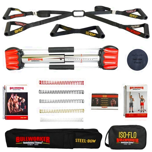 Bullworker Steel Flo Bundle Isometric Exercise Equipment for Muscle Strength and Flexibility Training - Cross Training Fitness; Chest, Back, Arms, and Abs Exercise Machine