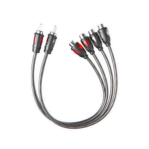 ROCKRIX 1ft RCA 1 Male to 2 Female Audio Speaker Y Adapter Splitter Cable (2 Pack)